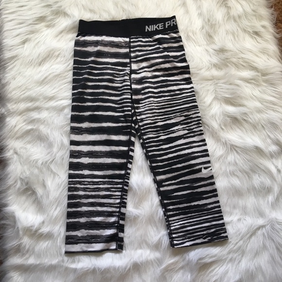 Nike pro zebra striped long shorts dry fit